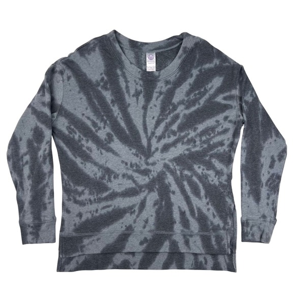 Te Verde Tops - Te Verde Tie Dye Pullover Sweatshirt Women's MEDIUM‎ Gray Swirl Cotton Poly